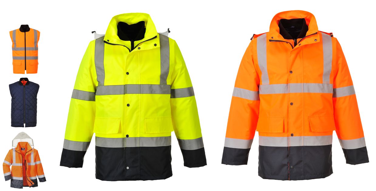 S471 Hi-Vis 4 in 1 Contrast Traffic Jacket - Click Image to Close